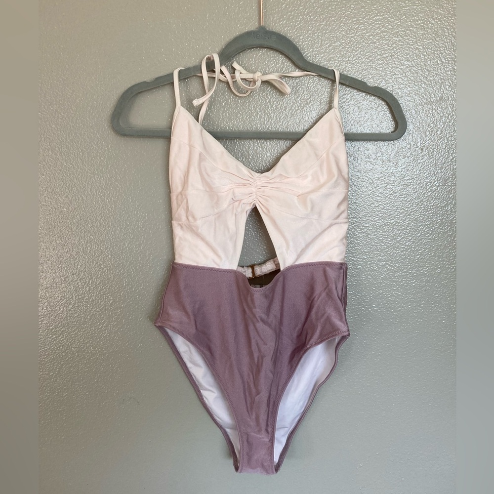 Forever 21 Pink and Purple One Piece Swimsuit